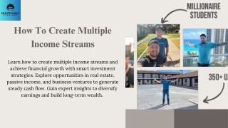How To Create Multiple Income Streams