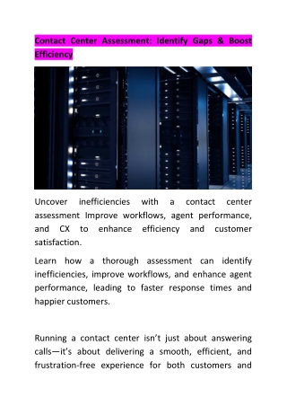 Boost performance with a contact center assessment