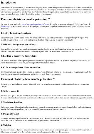 Meuble présentoir : une façon ludique de présenter vos produits pour enfants