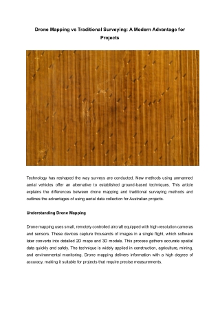 Drone Mapping vs Traditional Surveying: A Modern Advantage for Projects