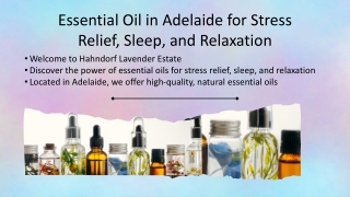 Essential Oil in Adelaide for Stress Relief, Sleep, and Relaxation
