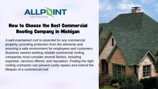 Trusted Commercial Roofing Company in Michigan - AllPoint Construction