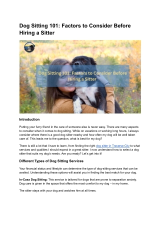 Dog Sitting 101_ Factors to Consider Before Hiring a Sitter