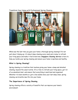 Transform Your Home with Professional Spring Cleaning