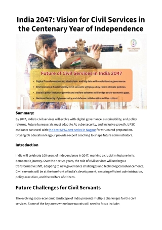 India 2047_ Vision for Civil Services in the Centenary Year of Independence