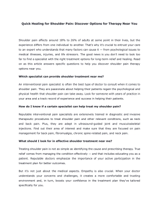 Quick Healing for Shoulder Pain_ Discover Options for Therapy Near You