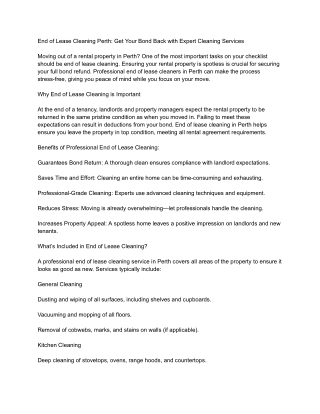 Spring Cleaning Services in Perth