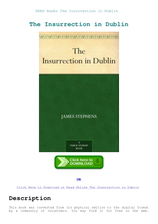 READ Books The Insurrection in Dublin