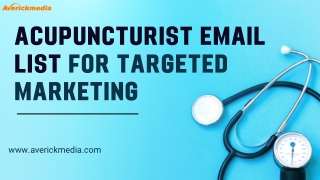 Acupuncturist Email List for Targeted Marketing
