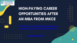 High-Paying Career Opportunities After an MBA from MKCE