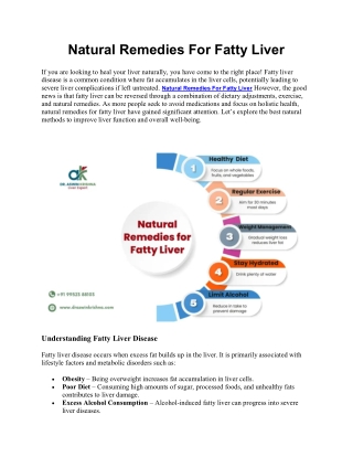 Natural Remedies For Fatty Liver