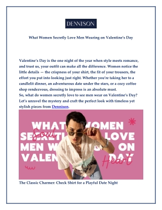 What Women Secretly Love Men Wearing on Valentine’s Day