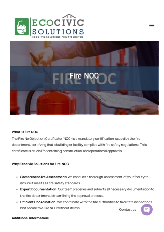 Fire No Objection Certificate (NOC) At EcoCivic Solutions Kolhapur