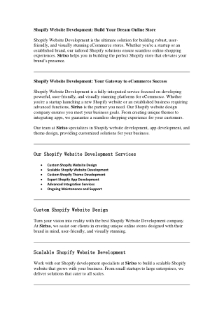 Professional Shopify Development Services for Your Online Store