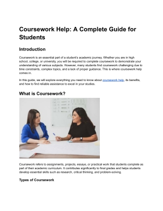 Coursework Help_ A Complete Guide for Students