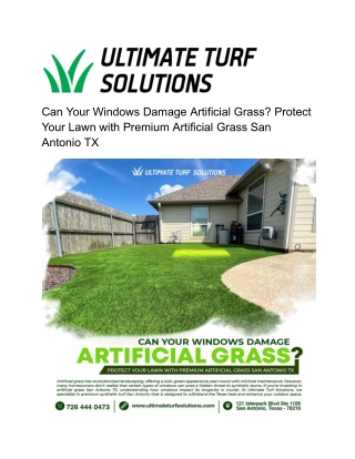 Can Your Windows Damage Artificial Grass_ Protect Your Lawn with Premium Artificial Grass San Antonio TX