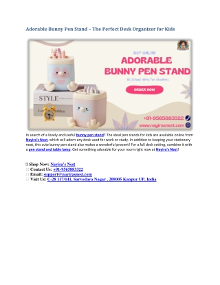 Adorable Bunny Pen Stand – The Perfect Desk Organizer for Kids