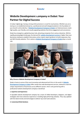 Website Development Company in Dubai