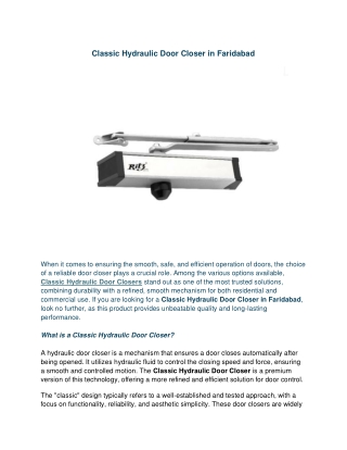 Classic Hydraulic Door Closer