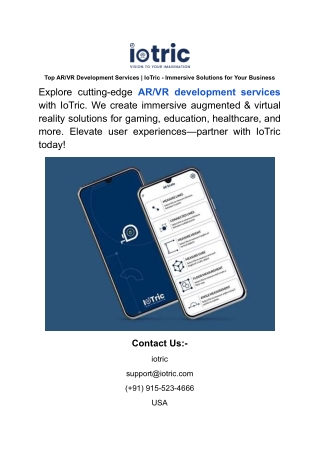 Top AR_VR Development Services _ IoTric - Immersive Solutions for Your Business