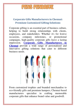Corporate Gifts Manufacturers in Chennai Premium Customized Gifting Solutions