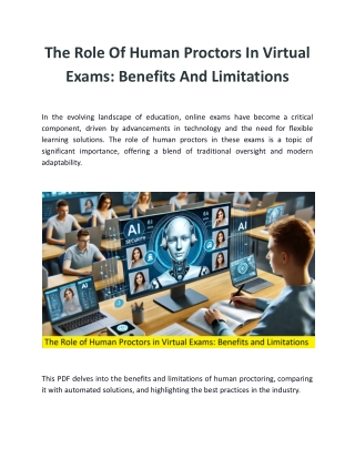 The Role of Human Proctors in Virtual Exams: Benefits and Limitations