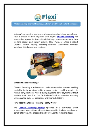Best Channel Financing Solutions In India | Flexi Payment