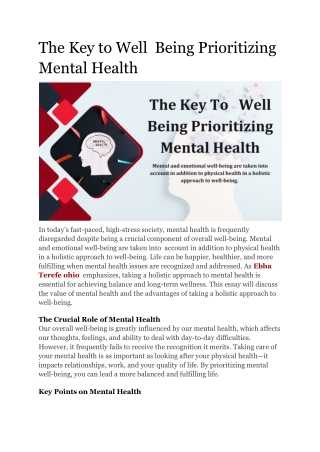 Ebba Terefe on Mental Health A Holistic Approach to Wellness