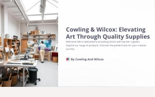 Cowling & Wilcox – Premium Art Supplies for Every Artist