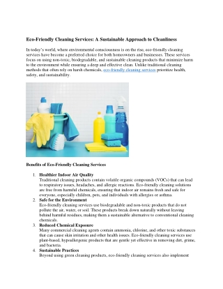 eco-cleaning services