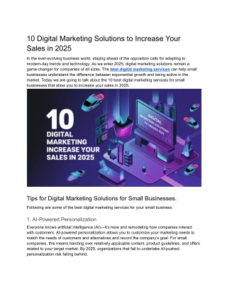 10 Digital Marketing Solutions to Increase Your Sales in 2025