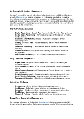 Ad Agency in Hyderabad