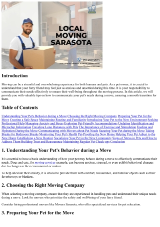 Communicating Your Pet's Needs during a Move: Tips for Pet Owners