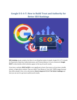 How to Improve SEO Rankings with Google E-E-A-T