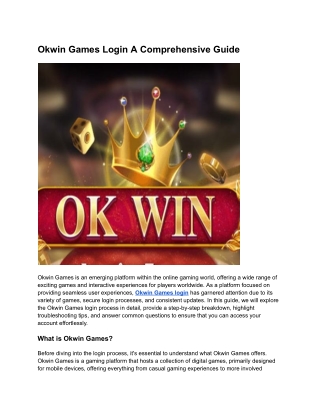 Okwin games login