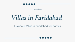 Best Villas in Faridabad for Party | Partyvillas