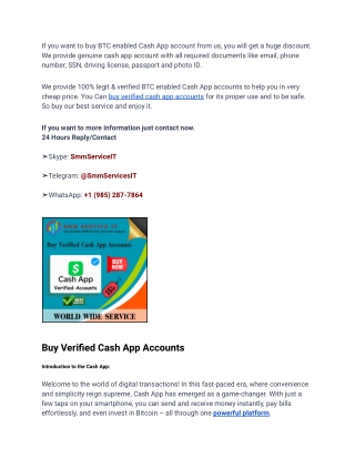 Worldwide Top Place To Buy Verified Cash App Accounts (With Documents)