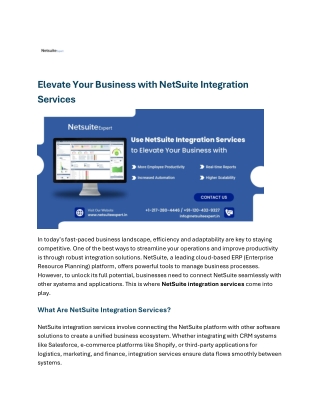 Elevate Your Business with NetSuite Integration Services