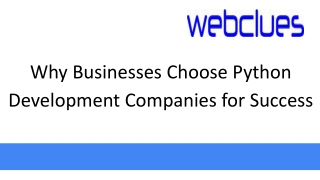 Why Businesses Choose Python Development Companies for Success