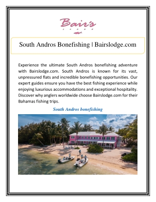 South Andros Bonefishing | Bairslodge.com
