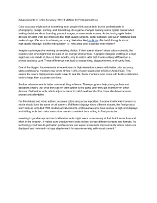 Advancements in Color Accuracy_ Why It Matters for Professional Use