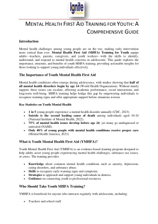 Mental Health First Aid Training for Youth