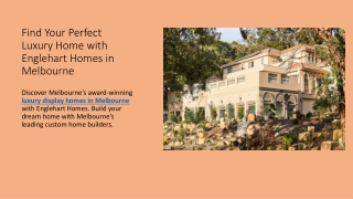 Find Your Perfect Luxury Home with Englehart Homes in Melbourne