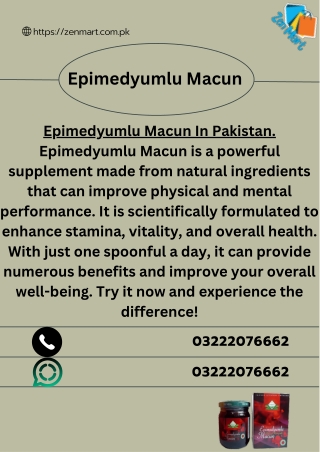 Epimedyumlu Macun Price In Pakistan | 03222076662 | zenmart