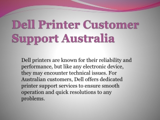 Dell Printer Customer Support Australia