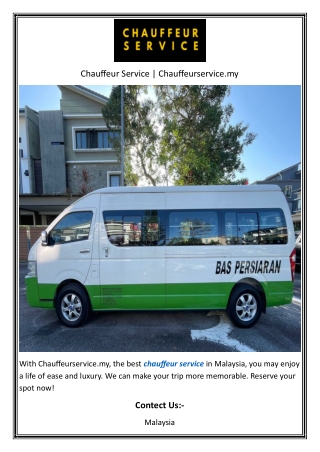 Chauffeur Service  Chauffeurservice.my