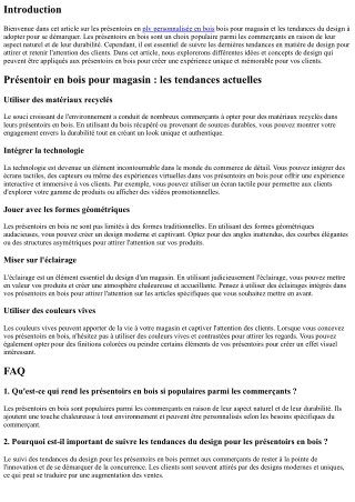 Présentoir en bois pour magasin : les tendances du design à adopter pour se déma