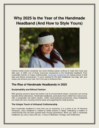 Why 2025 Is the Year of the Handmade Headband