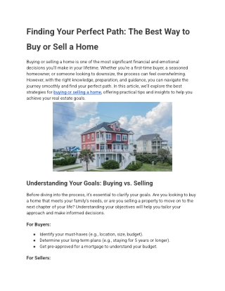 Finding Your Perfect Path_ The Best Way to Buy or Sell a Home