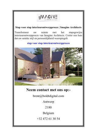 Stap voor stap interieurontwerpproceStap voor stap interieus  Imagine Architects